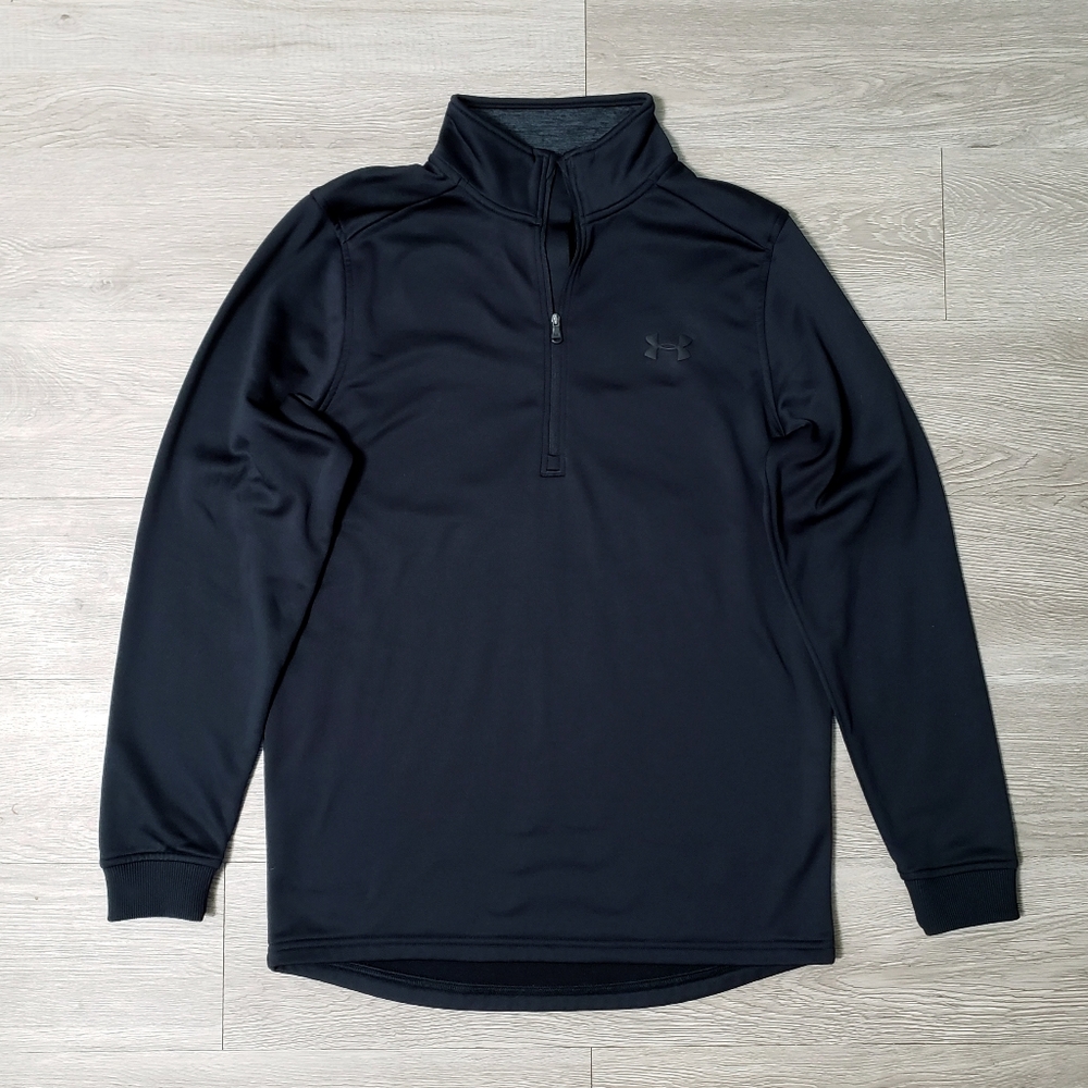 NWOT Under Armour Cold Gear Small half zip jacket black gym sport athleisure